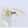 MANZHEN Crystal Mom and Baby Dragonfly Bangle Bracelet Insect Jewelry