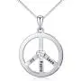 S925 Sterling Silver Peace Sign Hippie Party Accessories Pendant Necklace for Women S925 Sterling Silver Peace Sign Hippie Party Accessories Pendant Necklace for Women