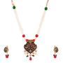 Efulgenz Indian Bollywood Antique Vintage Gold Plated Wedding Faux Pearl Strand Pendant Choker Collar Necklace Earring Jewelry Set