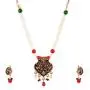 Efulgenz Indian Bollywood Antique Vintage Gold Plated Wedding Faux Pearl Strand Pendant Choker Collar Necklace Earring Jewelry Set