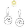 Big Apple Hoops - Polish Handcrafted Wave Line in Round Hoop Drop Dangle Earrings Made from Genuine 925 Sterling Silver in Shiny Polish Stylish Simple Design Brand Jewelry Fashion Gift for Women
