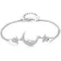 EVER FAITH 925 Sterling Silver CZ Bling Moon and Stars Bracelet Double Chain Clear