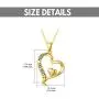 FENCCI Solid 14K Gold Heart Necklace Engraved I Love You Forever, 16+1+1 FENCCI Solid 14K Gold Heart Necklace Engraved I Love You Forever, 16+1+1