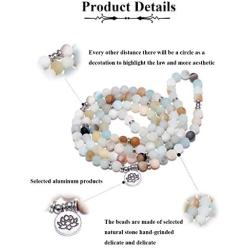 FUTTMI 8mm Natural Sodalite Stone Healing Gemstone 108 Mala Beads Wrap Bracelet Necklace for Yoga Charm Bracelet Jewelry for Women Men