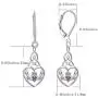 JO WISDOM Women Earrings,925 Sterling Silver Irish Celtic Claddagh Love Heart Drop & Dangle Leverback Earrings with 5A Cubic Zirconia