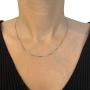 Newborn Jewellery 925 Sterling Silver Durable Italian Box Chain Necklace Rhodium Plated 0.9mm (16.5''-21.7'')