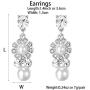 SCWADEY Bridal Jewelry Set Austrian Crystal Necklace and Dangle Earrings Fit for Wedding Dress Elegant Gift for Bridesmaid Party Birthday Prom Sets Box Packaging