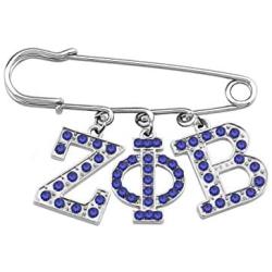 BAUNA ZPB Sorority Brooch Blue Rhinestones ZPB Inspired 1920 Greek Sorority Jewelry Gift Paraphernalia Gift