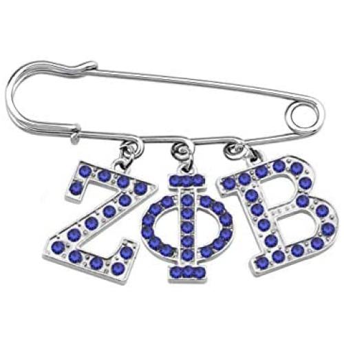 BAUNA ZPB Sorority Brooch Blue Rhinestones ZPB Inspired 1920 Greek Sorority Jewelry Gift Paraphernalia Gift