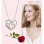 Sllaiss 925 Sterling Silver Love Heart Necklace for Women CZ Triple Heart Pendant Necklace Valentine Birthday Gift Jewelry with Box Chain 18'' +2''