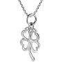 AeraVida Charmed Four Heart Leaf Clover Sterling Silver Necklace