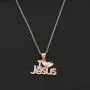 MAOFAED Religious Gift Baptism Gift I Love Jesus Chrtistian Jewelry Jesus Pendant Necklace Gift for Women