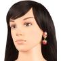 Touchstone Indian Bollywood traditional handcrafted Bridal Wedding Designer crystal Jewelry colorful long earrings Jhumki in Antique Gold And Silver Tone For Women.