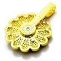 Nsitbbuery Hip Hop 18K Gold Plated Turn Sunflower Tag Pendant Iced Out Crystal Necklace