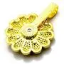 Nsitbbuery Hip Hop 18K Gold Plated Turn Sunflower Tag Pendant Iced Out Crystal Necklace Nsitbbuery Hip Hop 18K Gold Plated Turn Sunflower Tag Pendant Iced Out Crystal Necklace