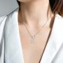 Lock and Key Necklace 925 Sterling Silver Necklace for Women Girl, 18''+2''