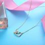 Sllaiss 14K Gold Plated S925 Necklace Koala Bear Heart Pendant Necklace with Austria Crystals Cute Animal Fine Jewelry Gift