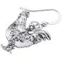 WEVENI Alloy Antique Silver Gold Plated Rooster Hen Chicken Earrings Dangle Farm Themed Jewelry Dainty Gift for Girls Women