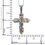 Shop LC Delivering Joy Multi Color Murano Millefiori Glass Black Oxidized Stainless Steel Holy Prayer Religious Fashion Love Cross Chain Pendant Necklace for Women 20'' Easter Gifts