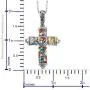 Shop LC Delivering Joy Multi Color Murano Millefiori Glass Black Oxidized Stainless Steel Holy Prayer Religious Fashion Love Cross Chain Pendant Necklace for Women 20'' Easter Gifts