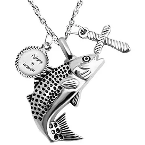 Fish Cremation Jewelry for Ashes Memorial Ashes Keepsake Necklace Urn Necklace Pendant Fish Cremation Jewelry for Ashes Memorial Ashes Keepsake Necklace Urn Necklace Pendant