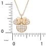 Disney Minnie Mouse Jewelry for Women, Pink Gold Plated Sterling Silver Cubic Zirconia Necklace, 18'' Chain