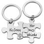 TOGON Couple Keychain Set His Crazy Her Weirdo Promise Jewelry Gift Wedding Gift for Lover Boyfriend Girlfriend 2pcs