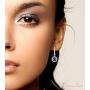 Femme Luxe 1..00 Carat Amethyst and White Topaz Dancing Drop Earrings for Women, Rhodium Plated Sterling Silver, Dainty and Hypoallergenic.