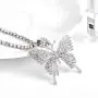Ludress Boho Butterfly Necklaces Silver Christmas Choker Chain Necklace Rhinestone Pendant Necklaces Jewelry Accessories for Women and Girls