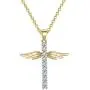 Jude Jewelers 18K Gold Plated Christian Cross Angel Wing Cubic Zircon Pendant Necklace Jude Jewelers 18K Gold Plated Christian Cross Angel Wing Cubic Zircon Pendant Necklace