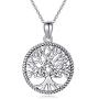 TRISHULA Tree of Life/Panda/Star/Celtic Knot/Sloth Pendant Necklace, Hypoallergenic Family Tree Necklace Jewelry Gift for Women Men Girls 18+2 Extender (Gift Box Included)