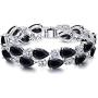 EVER FAITH Womens Prong Cubic Zirconia Vintage Style Dual Layer Tear Drop Bracelet