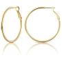 Hoop Earrings 2mm Thick 14K Gold Colored Lightweight Earrings for Women Girls