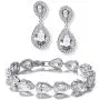 UDORA Teardrop Dangle Earrings Bracelet Bridesmaid Jewelry Set Bridal Wedding Party Prom Gifts