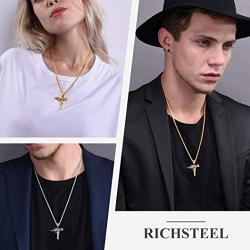 Richsteel Grenade/Gun/Bullet/Anti-Terrorism Headgear Pendant Necklace for Men Stainless Steel/18K Gold/Black Plated Military Style Punk Jewelry with Gift Box