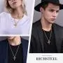 Richsteel Grenade/Gun/Bullet/Anti-Terrorism Headgear Pendant Necklace for Men Stainless Steel/18K Gold/Black Plated Military Style Punk Jewelry with Gift Box Richsteel Grenade/Gun/Bullet/Anti-Terrorism Headgear Pendant Necklace for Men Stainless Steel/18K Gold/Black Plated Military Style Punk Jewelry with Gift Box