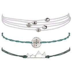 4 Pcs Feng Shui Good Luck Bracelet Black Obsidian Wealth Bracelet for Women Men Adjustable Elastic Leather Jewerly