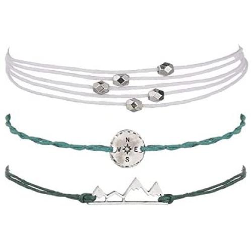 4 Pcs Feng Shui Good Luck Bracelet Black Obsidian Wealth Bracelet for Women Men Adjustable Elastic Leather Jewerly