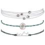 4 Pcs Feng Shui Good Luck Bracelet Black Obsidian Wealth Bracelet for Women Men Adjustable Elastic Leather Jewerly