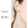 Sterling Silver Stud Earrings for Women, 925 Sterling Sliver Stud Earrings Set for Girls, Hypoallergenic Cubic Zirconia Stud Earrings for Men, Sizes 3/4/5/6/7mm