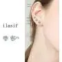 Sterling Silver Stud Earrings for Women, 925 Sterling Sliver Stud Earrings Set for Girls, Hypoallergenic Cubic Zirconia Stud Earrings for Men, Sizes 3/4/5/6/7mm