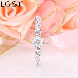 LGSY 925 Sterling Silver Antique Rings for Pearl Jewelry Making, Design Pearl Ring Fittings/Settings/Mountings for Women