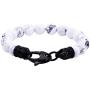 Blackjack Jewelry Mens Genuine Gemstone Stainless Steel Bead Bracelet - Black CZ Skull Lobster Clasp