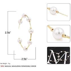 Pearl Hoop Earrings for Women Fashion Hypoallergenic Girls Pearl Earrings Drop Dangle Earrings Jewelry Gifts