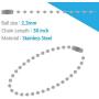 #3 2.3mm ballchain 20 Pcs Stainless Steel Bead Chain 30 inches Ball Chain Necklace