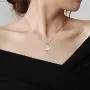 Cat Necklace, THRISHULA Sterling Silver Sitting Cats on The Crescent Moon Pendant Necklace Birthstone Opal Accent for Women Girls Girlfriend Teens Children 18+2 Extender