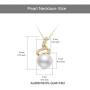 SISGEM 14K Yellow Gold Pearl Necklace for Women Girls Pearl Pendant Necklace with Moissanite Dainty Jewelry Gifts, 16''-18''