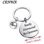 CENWA Funny Opossum Gift Opossum Lover Gift Easily Distracted by Opossums Keychain Wildlife Rescue Gift