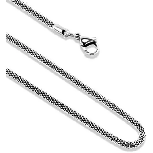 555Jewelry 3.3mm Stainless Steel Mesh Necklace for Women & Men, Available in 16”-22” 555Jewelry 3.3mm Stainless Steel Mesh Necklace for Women & Men, Available in 16”-22”