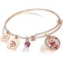 Leafael Superstar Zodiac Expandable Bangle Bracelet Made with Premium Crystals Horoscope Constellation October November Birthstone Topaz Brown Jewelry, Rose Gold Plated, 7''